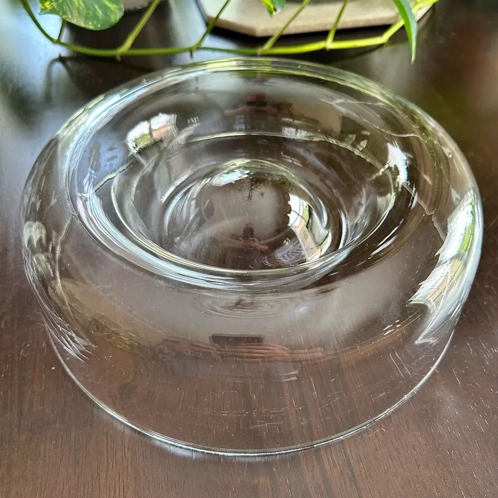 Vintage Princess House Chip & Dip Crystal Bowl Mid Century Casual Party